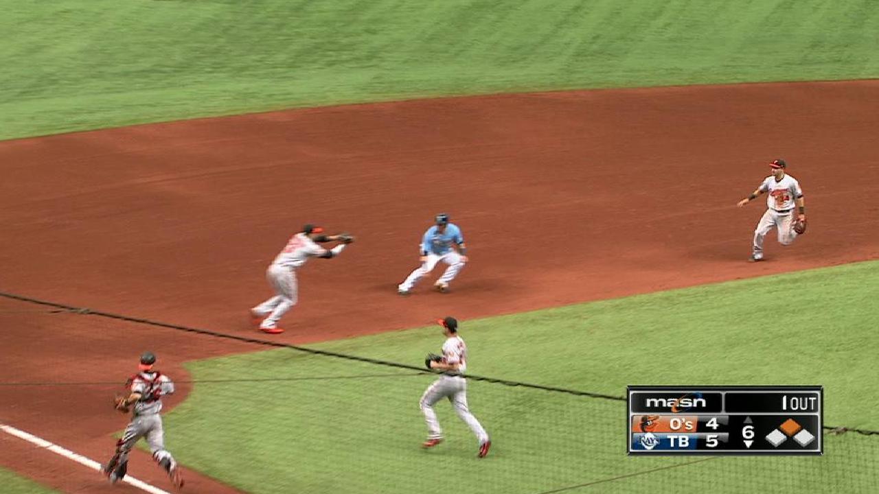Bleier's great stop leads to out