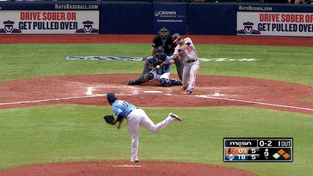 Orioles liquidan a Rays con racimo de tres en la novena