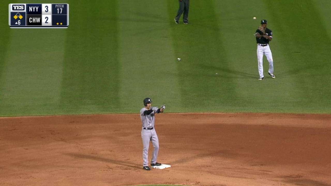 Wade's first hit produces a run