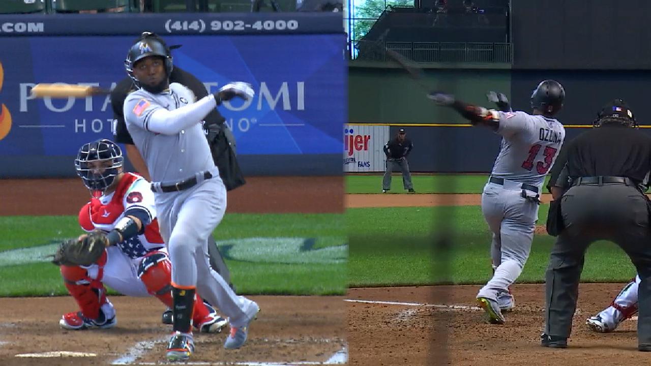Jonrones de Ozuna impulsan a Marlins sobre Cerveceros