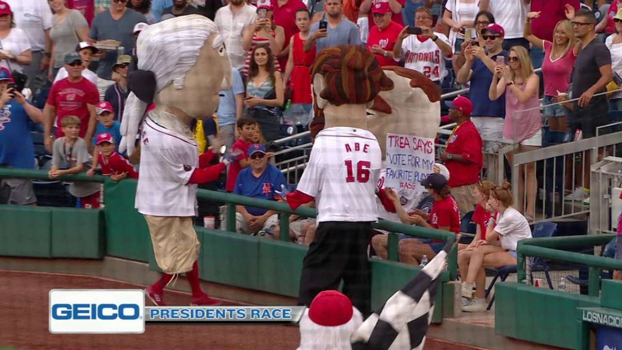 Teddy sits with fan for Rendon