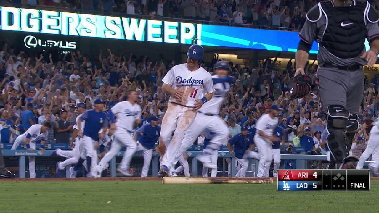 Dodgers remontan en la 9na para barrer a los D-backs en L.A.