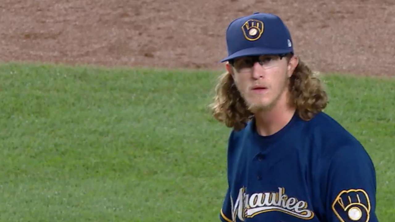 Hader racks up seven K's