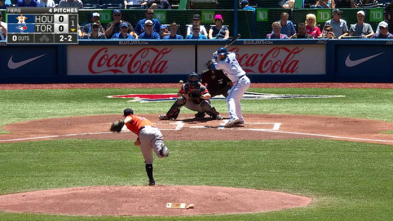 Fiers strikes out Bautista