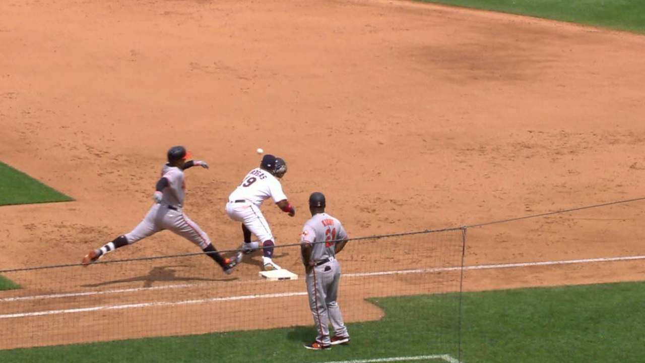 Polanco nabs Schoop at first