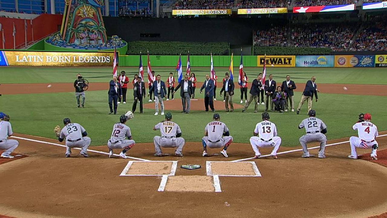 Latin-born HOFers' first pitch