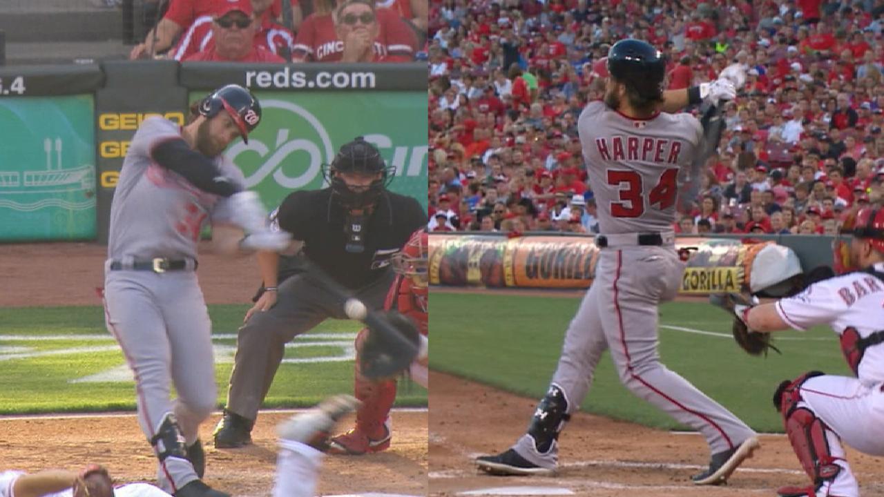 Nacionales le pegan a los Rojos con par de jonrones de Harper