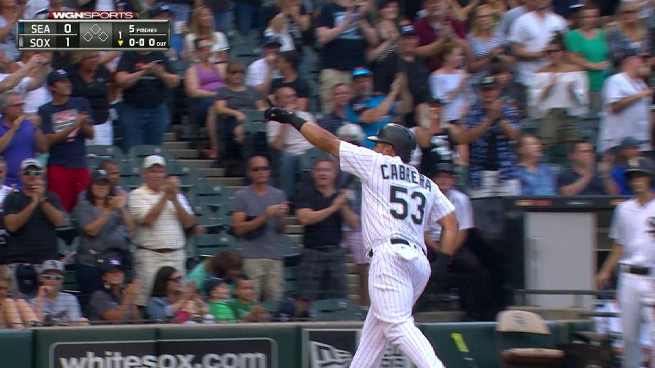 Cabrera's leadoff home run