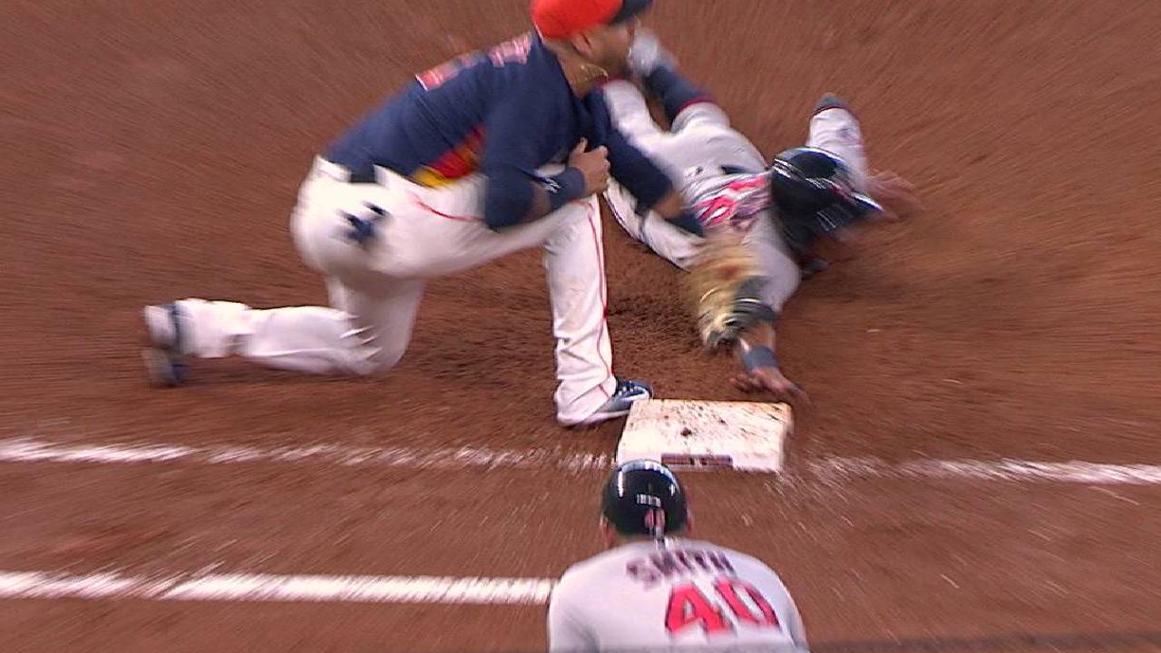 Fiers picks off Adrianza