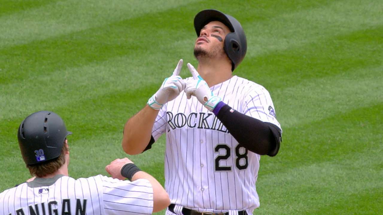 Arenado's five hits, three HRs