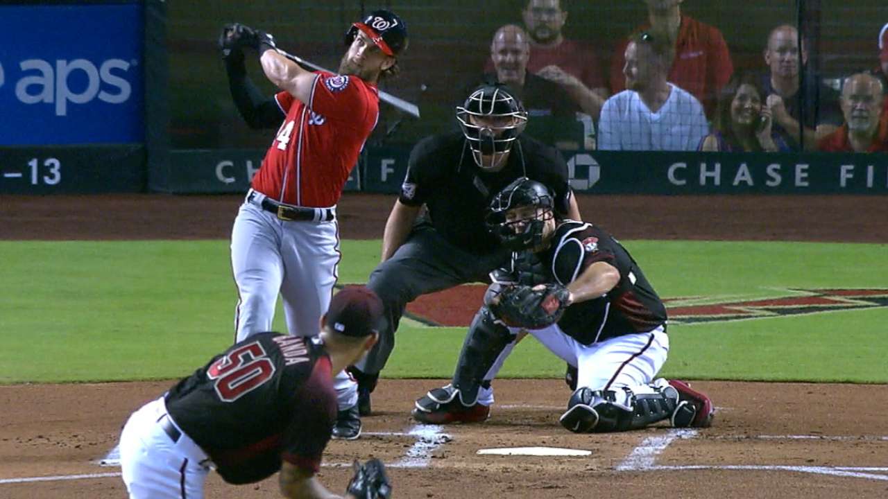 Harper jonronea y Nacionales igualan serie ante los D-backs
