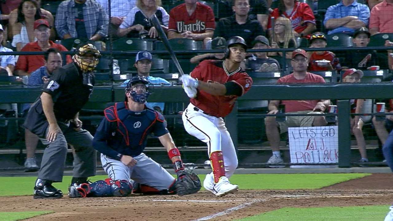 Marte pega jonrón dentro del parque, Diamondbacks ganan