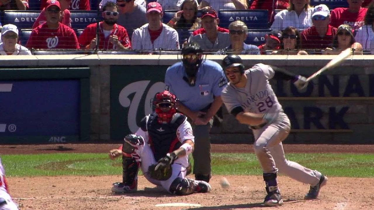 Blackmon, LeMahieu comandan a Rockies en 1er duelo vs. Nacionales