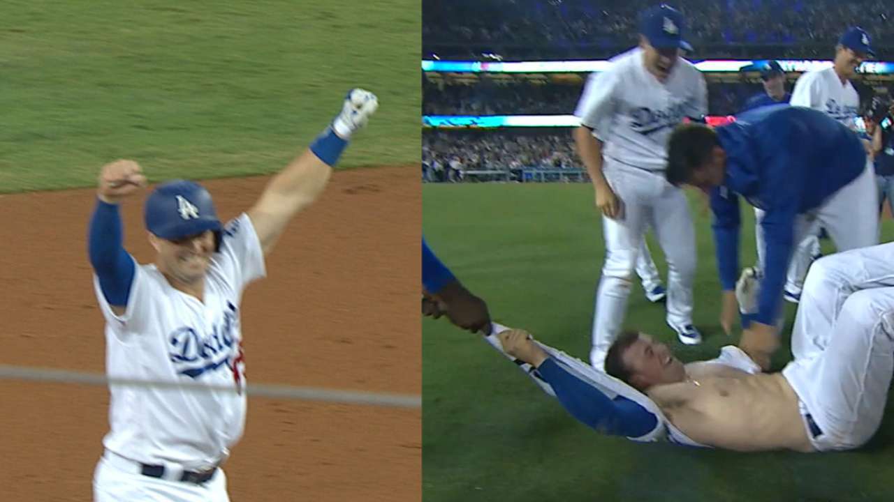 LA wins 8th straight on Farmer's 1st hit in 11th