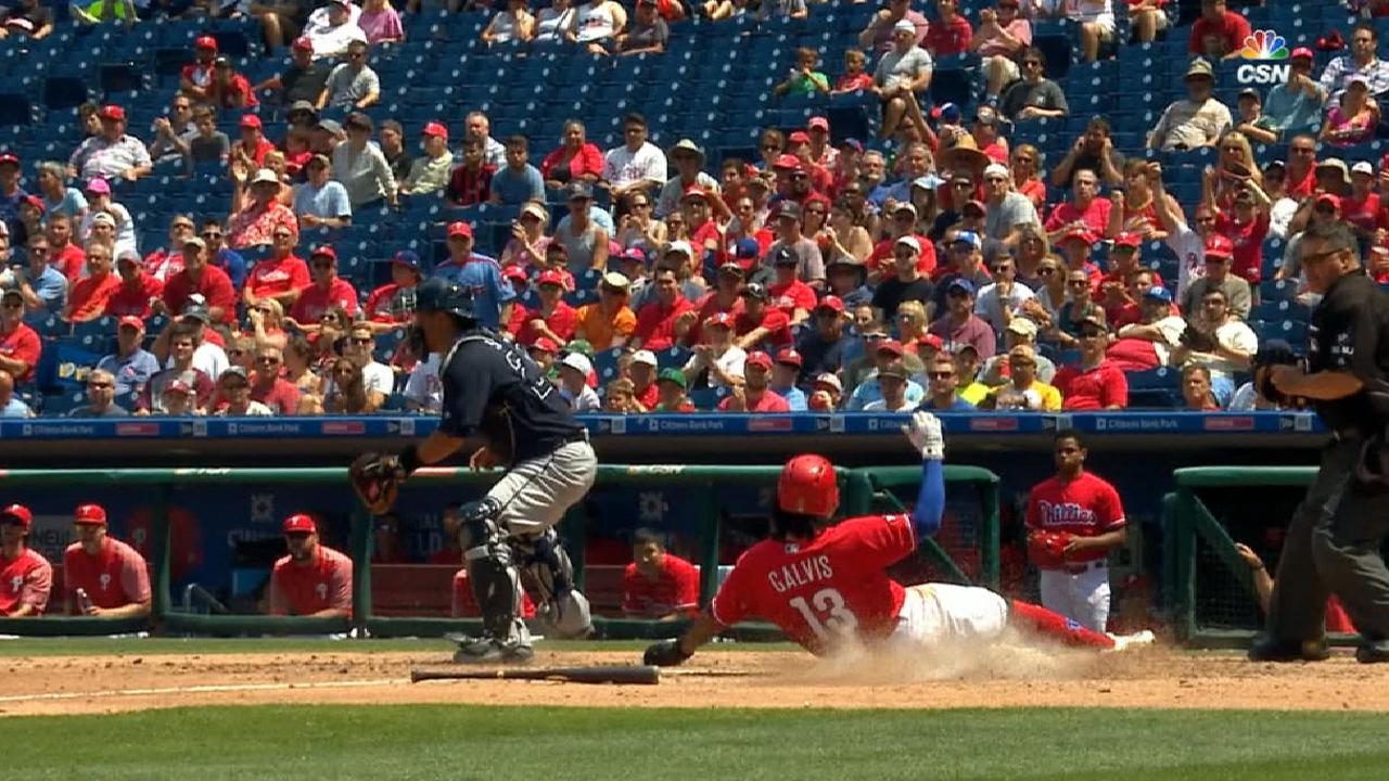Joseph plates Galvis on a single