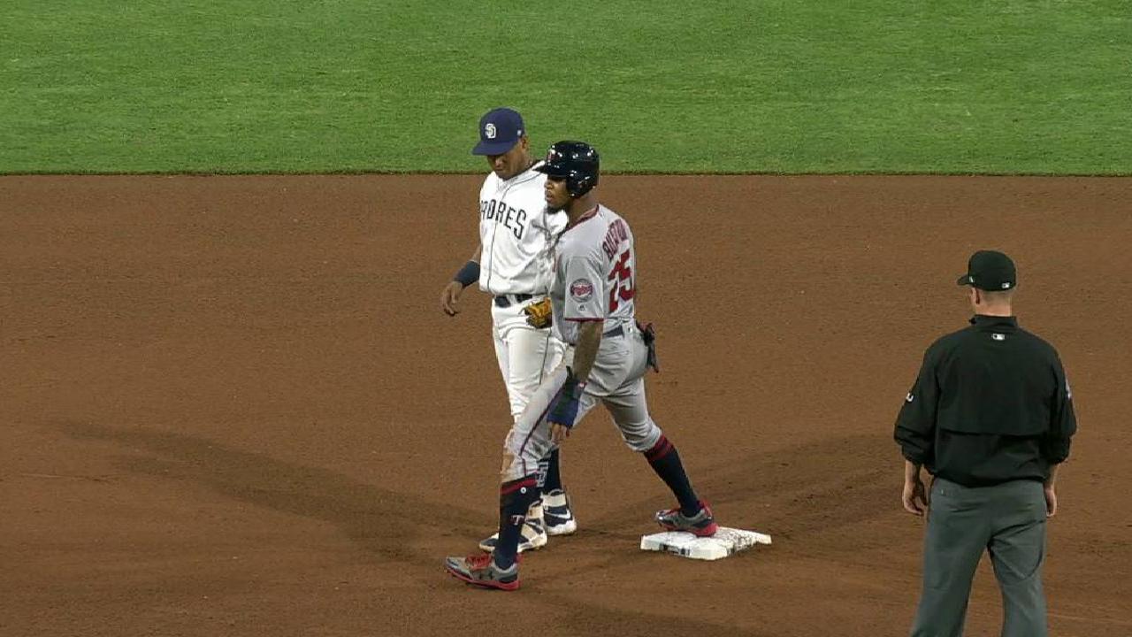 Buxton steals second