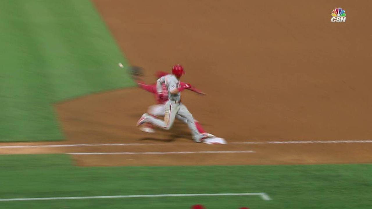 Hernandez safe at first base