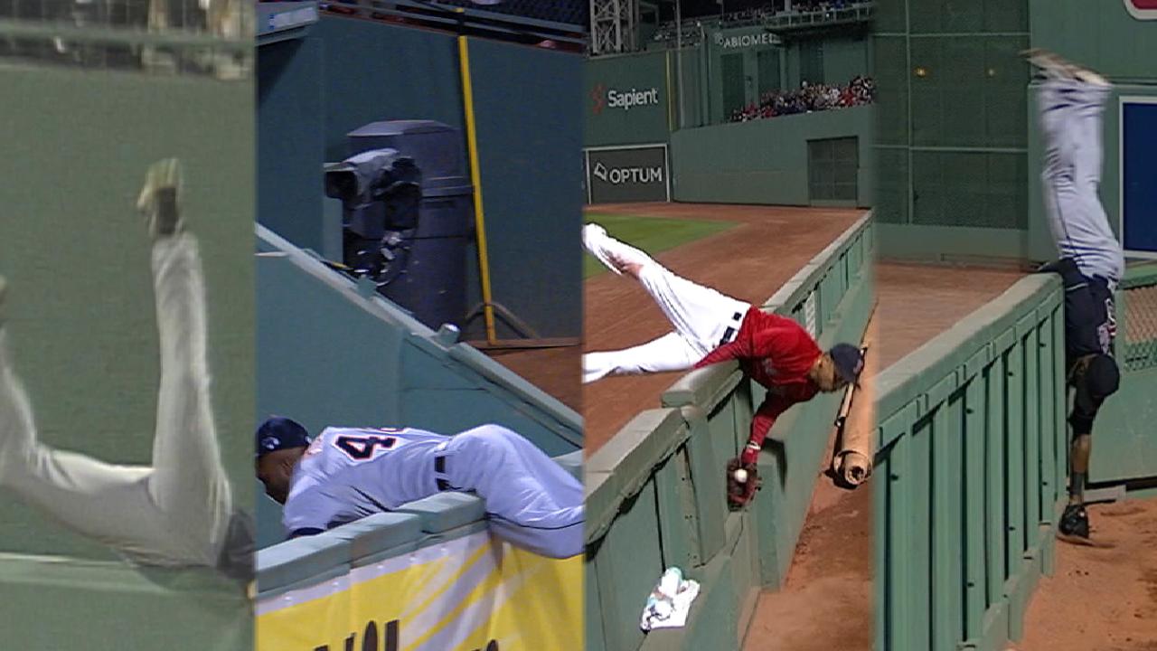 Memorable plays at Fenway wall