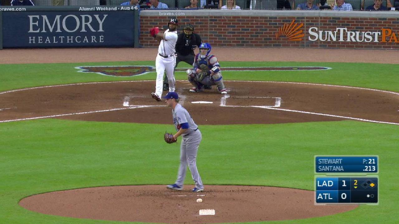 Santana's two-run homer