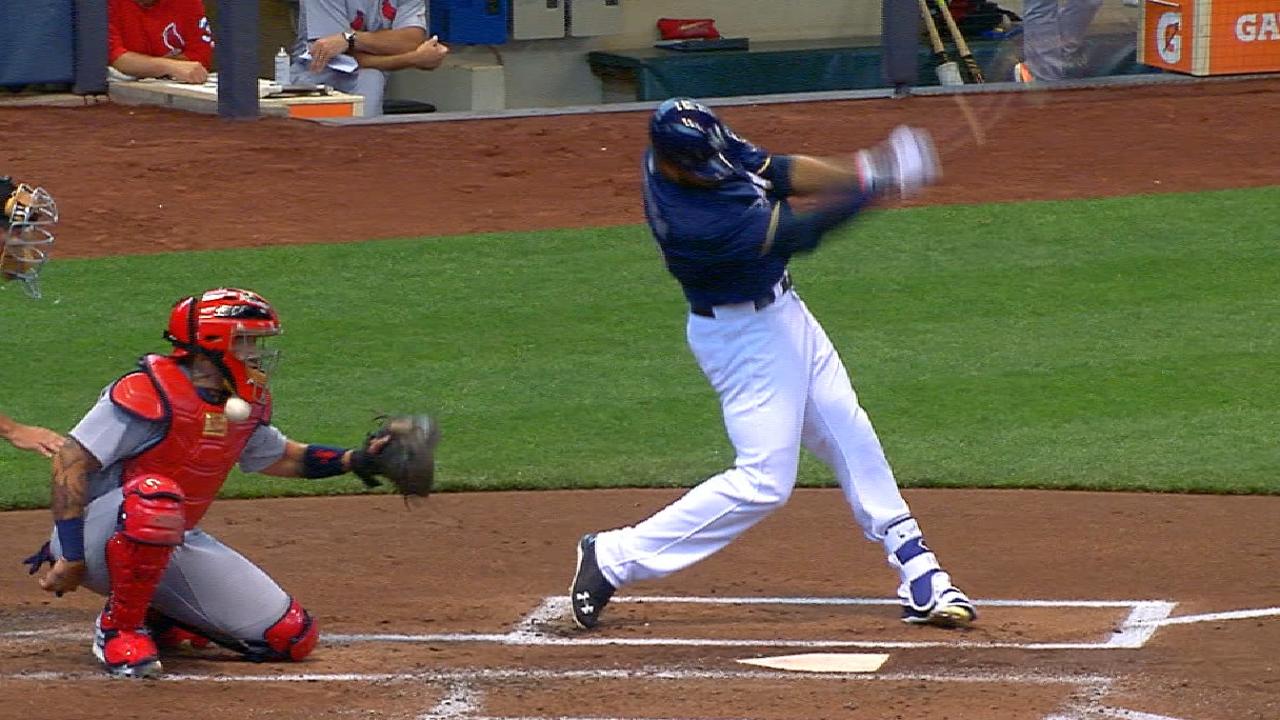 Molina shaken up, stays in game