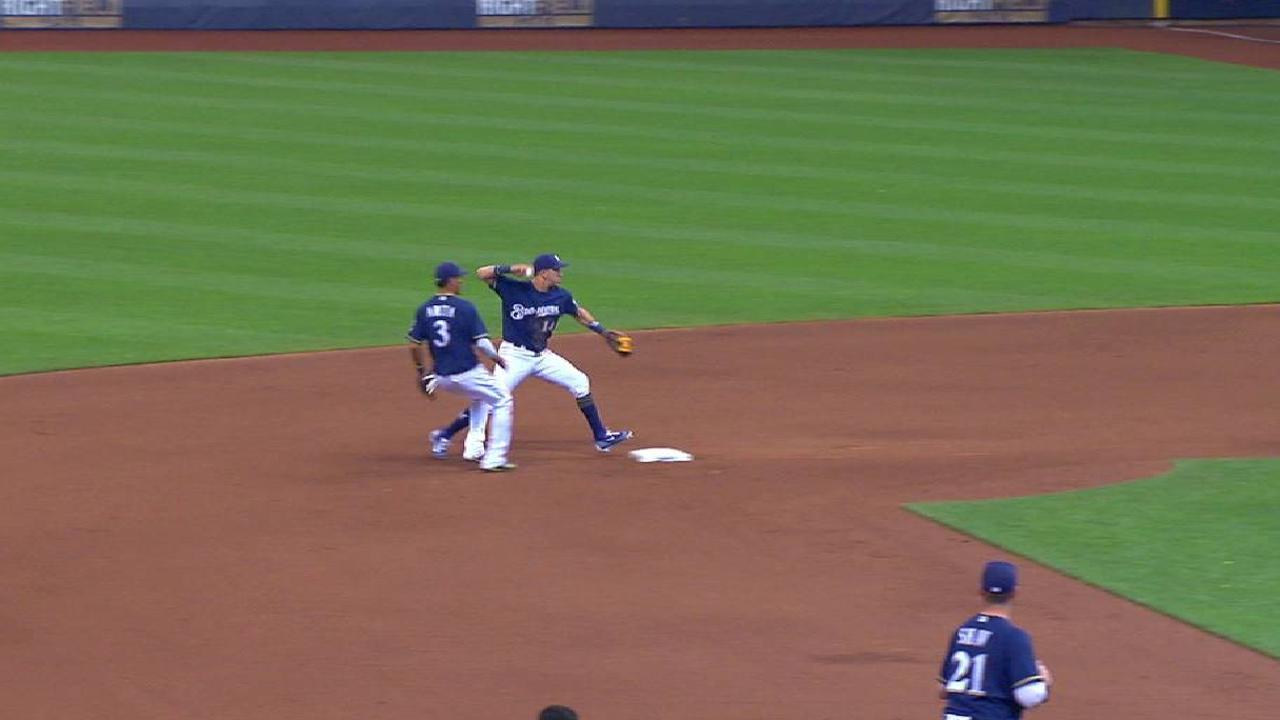 Perez starts a double play