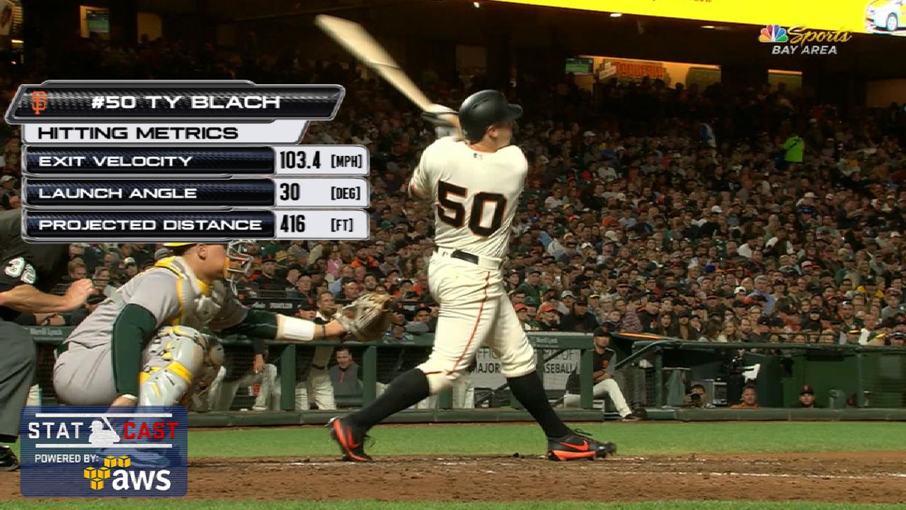 Blach blasts off: Rookie hits first homer