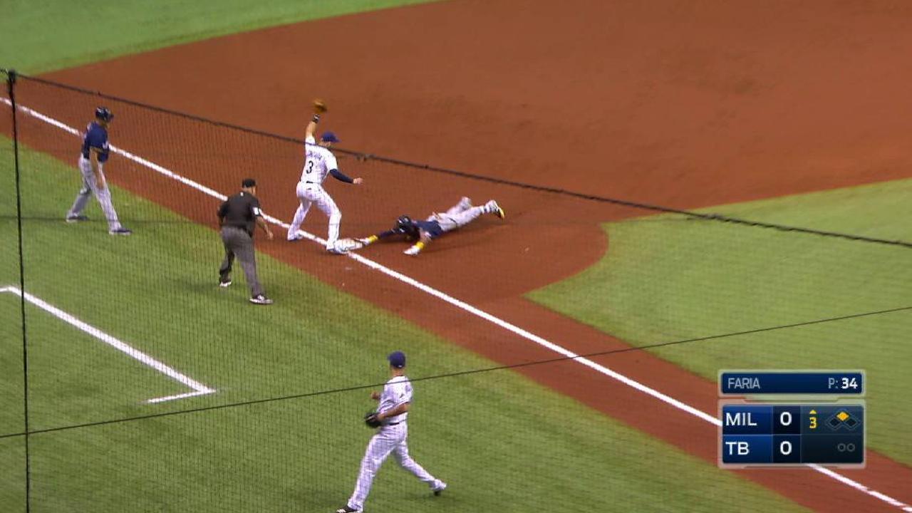 Arcia leads off 3rd with triple