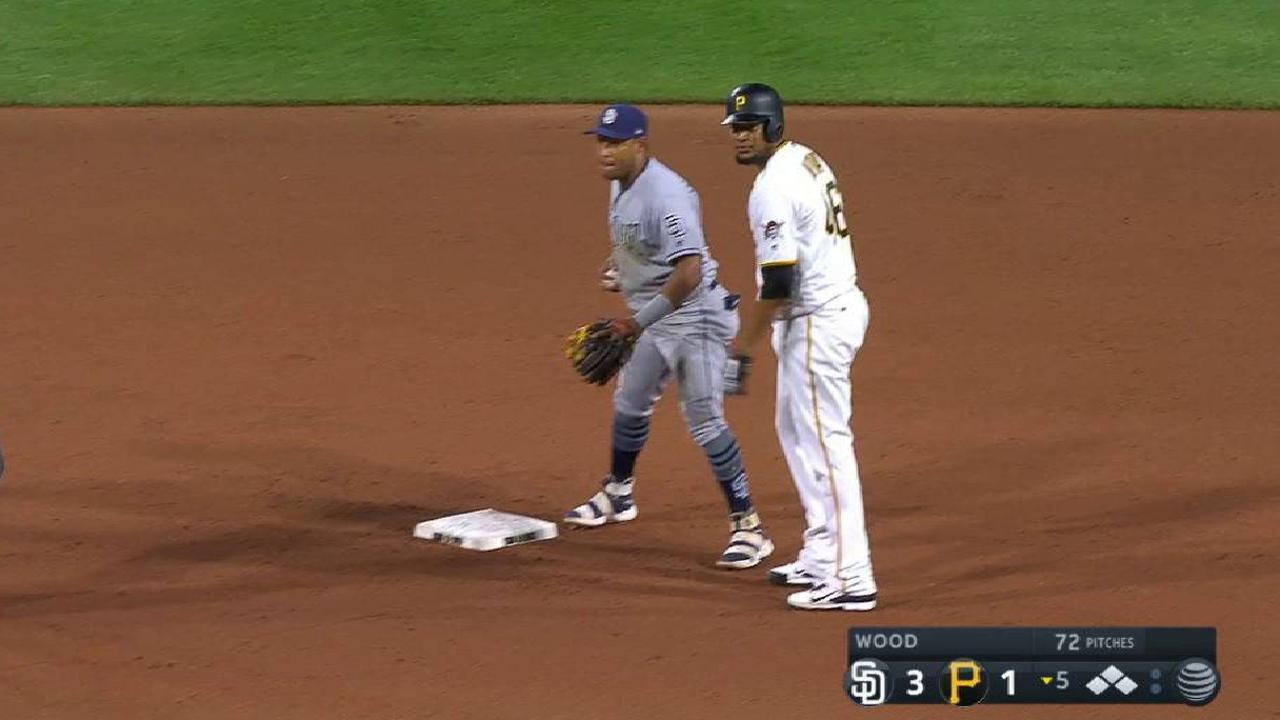 Cervelli scores on errant throw