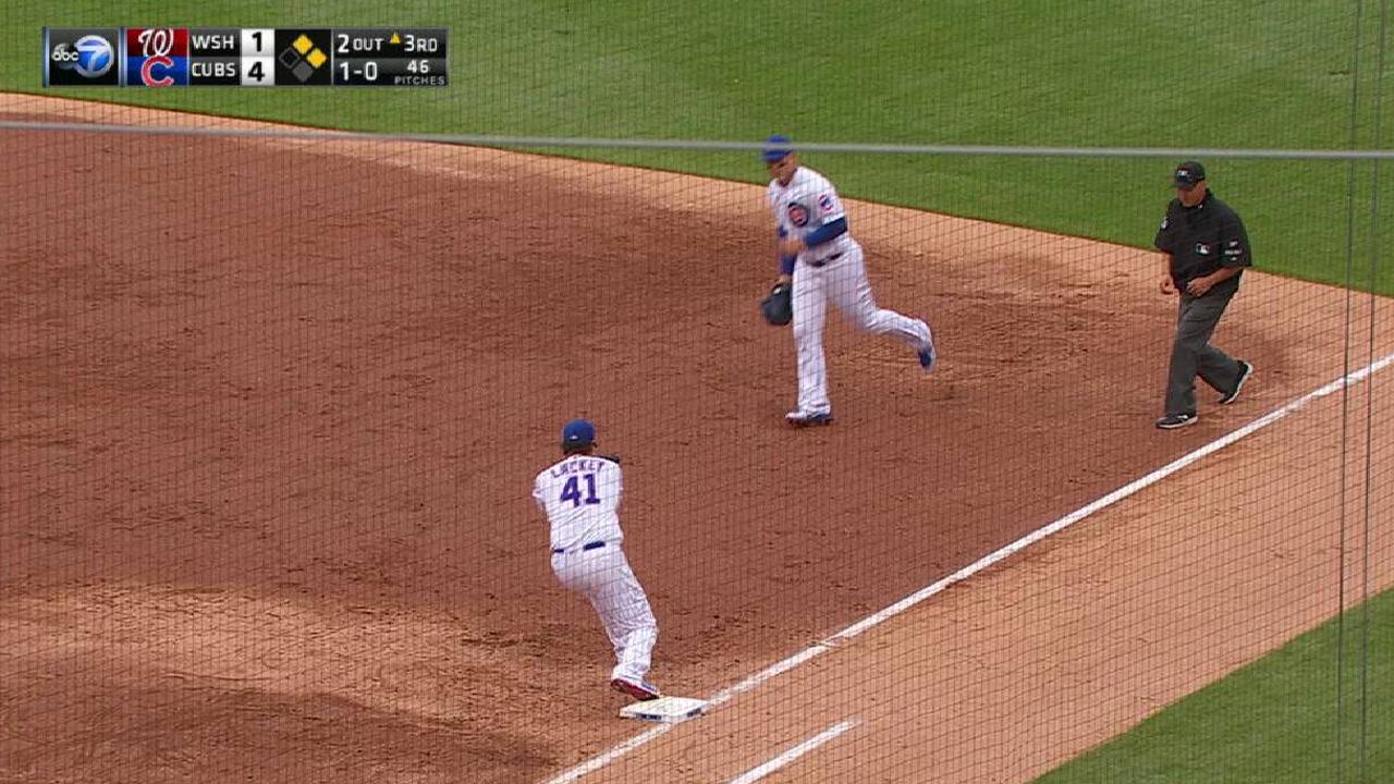 Lackey gets out of a jam