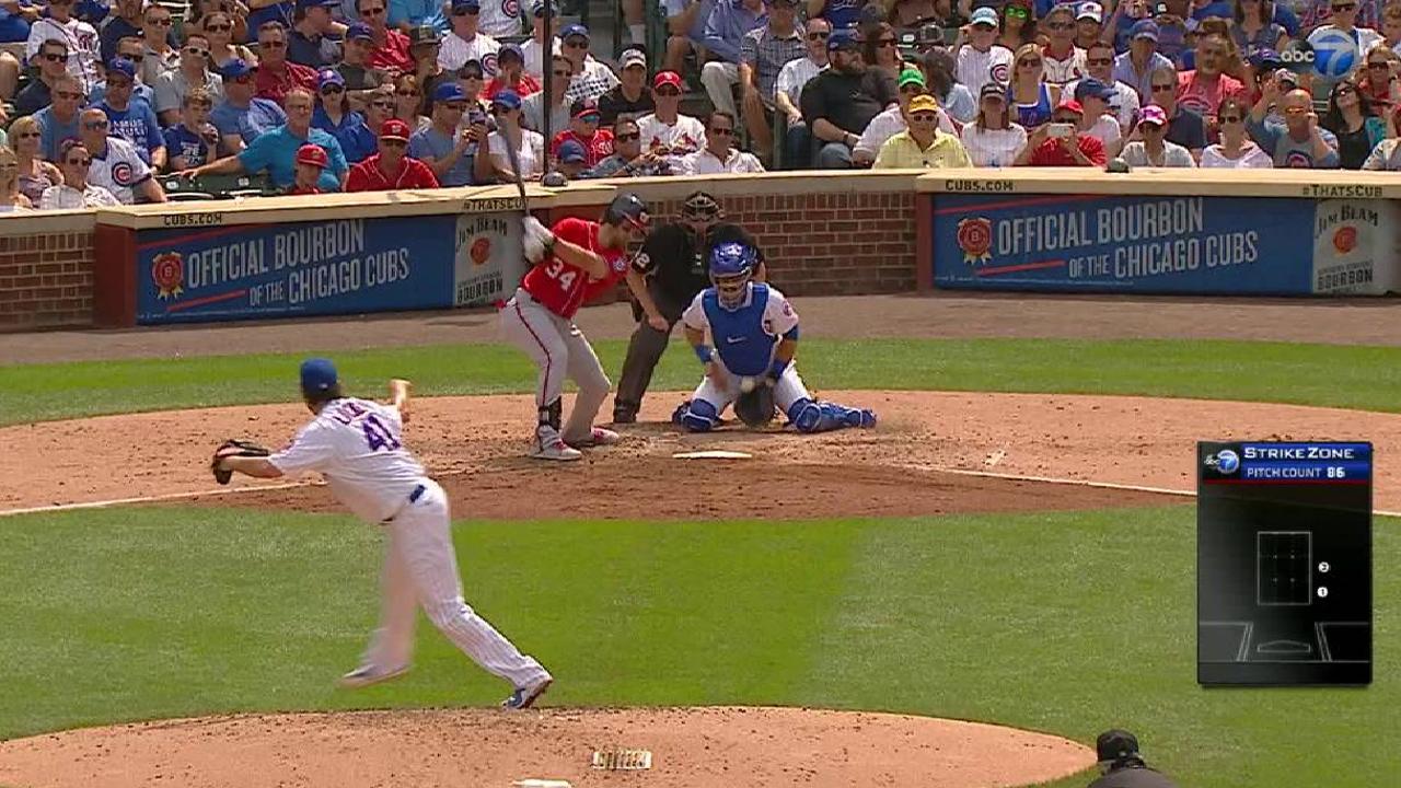 Lackey battles, earns win vs. tough Nats lineup