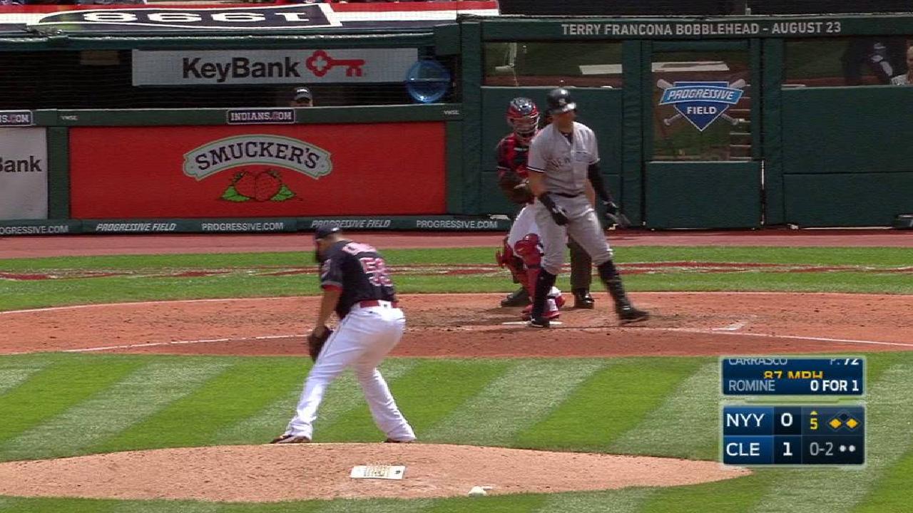 Carrasco works out of a jam