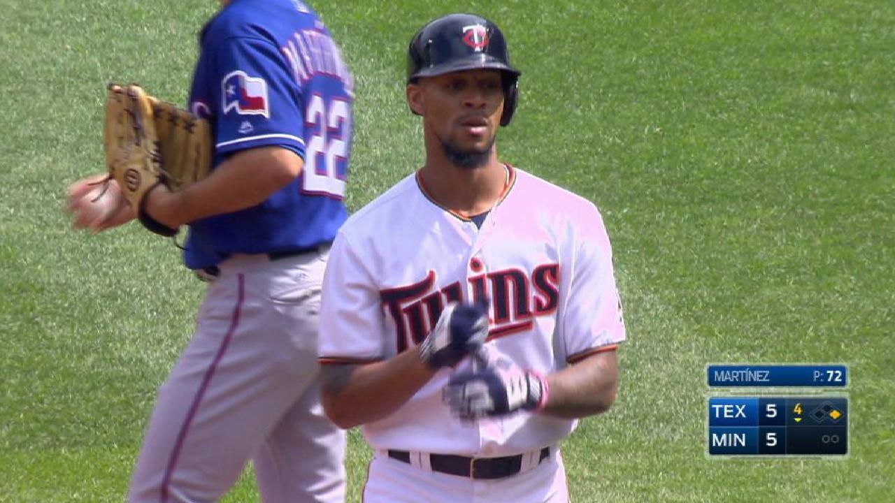 Buxton places a terrific bunt