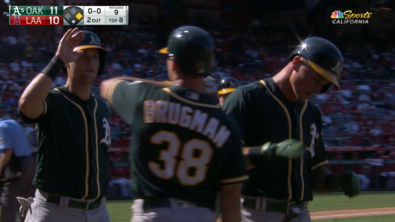 Athletics' five-run 8th inning