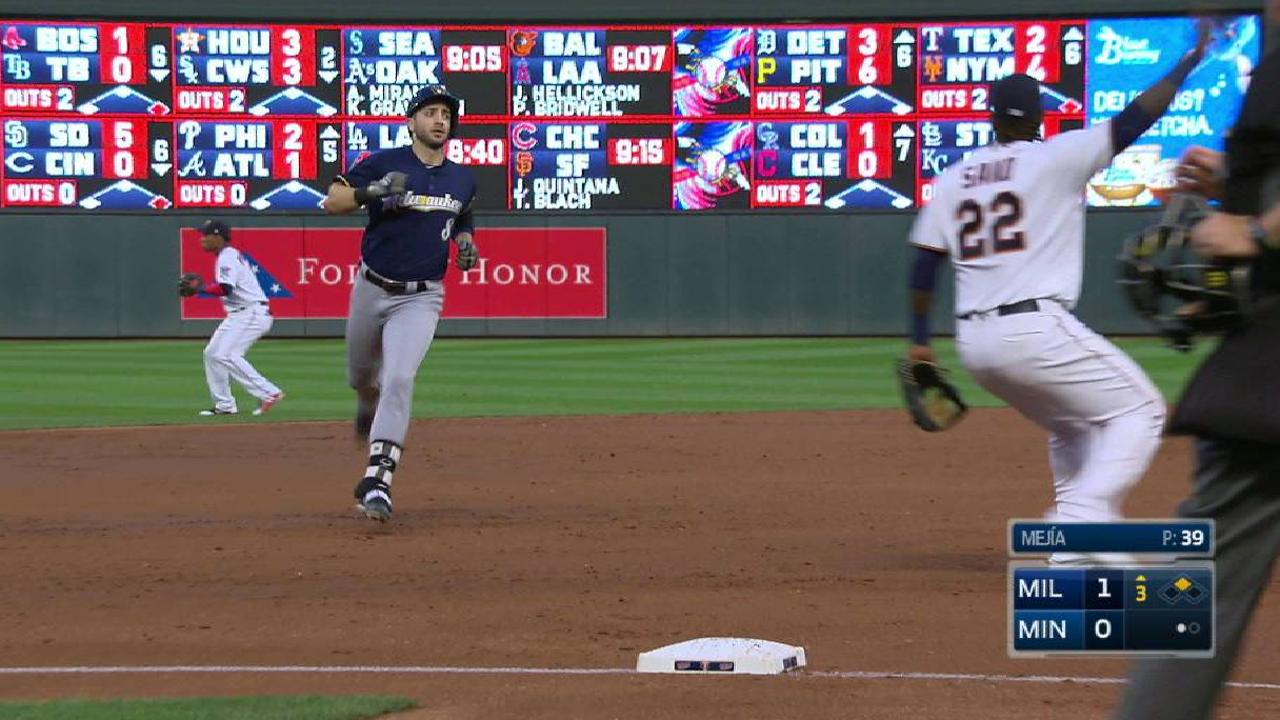 Braun triples to right field