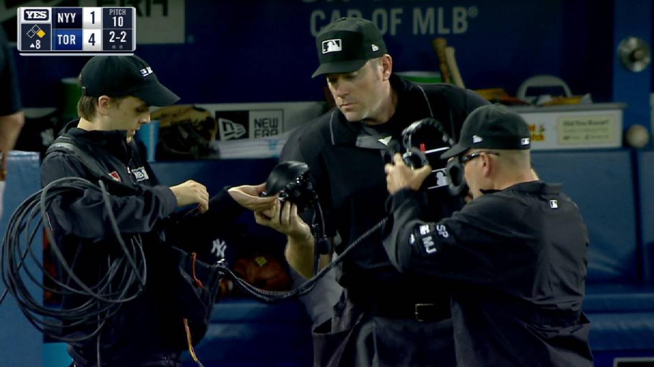 Headley gets hit by a pitch