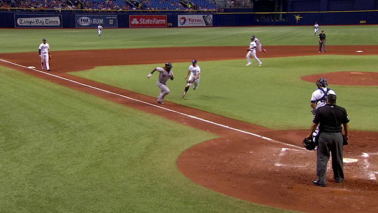 Miller tags out Ramirez at home