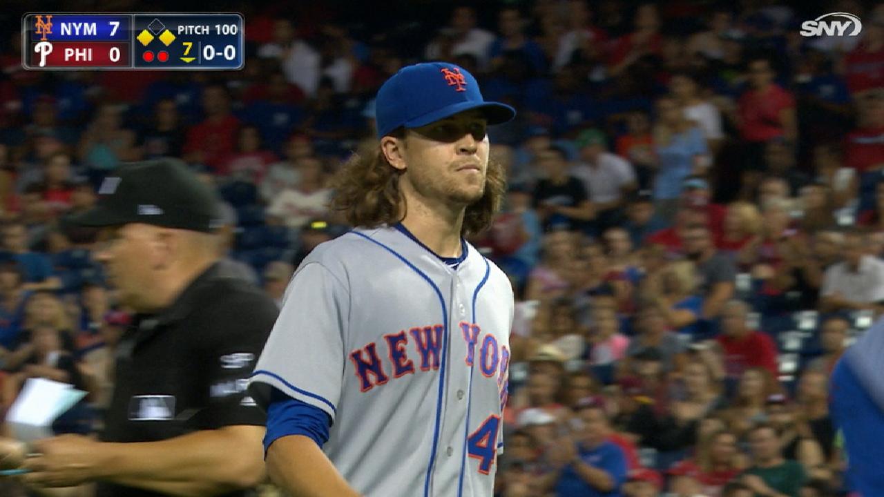 deGrom OK after scare ends stellar 9-K start