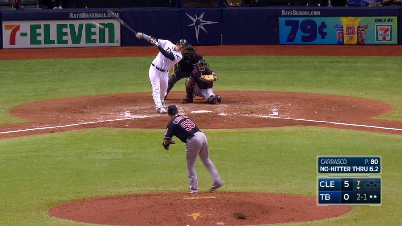 Carrasco loses no-hit bid in 7th