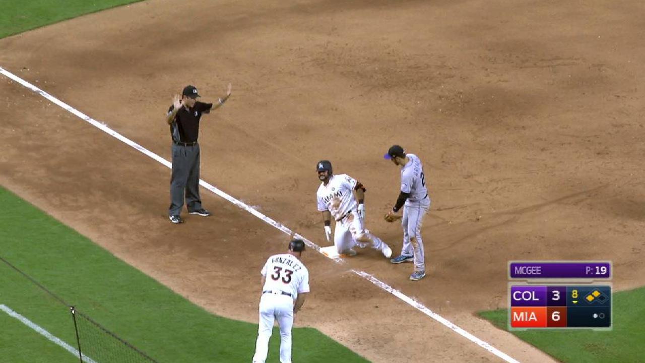 Telis' two-run triple in the gap