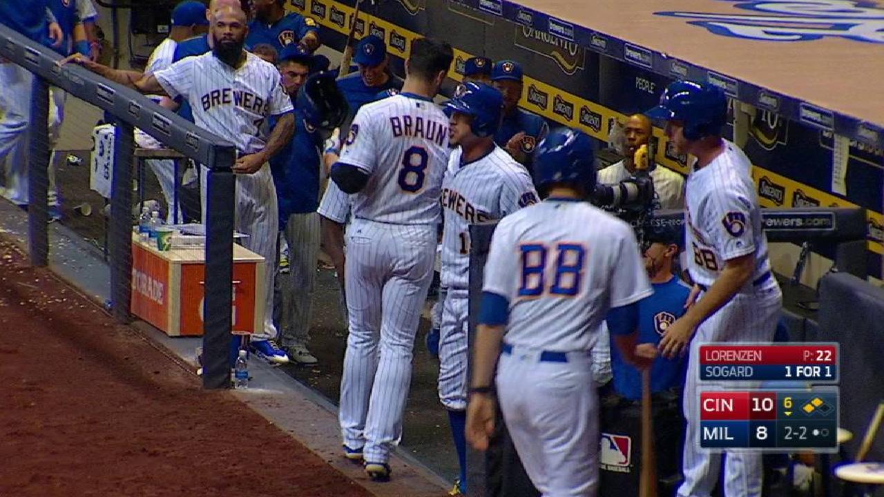 Braun comes home on a wild pitch