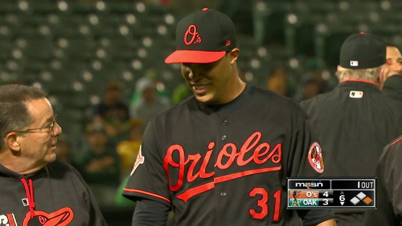 Jimenez exits the game