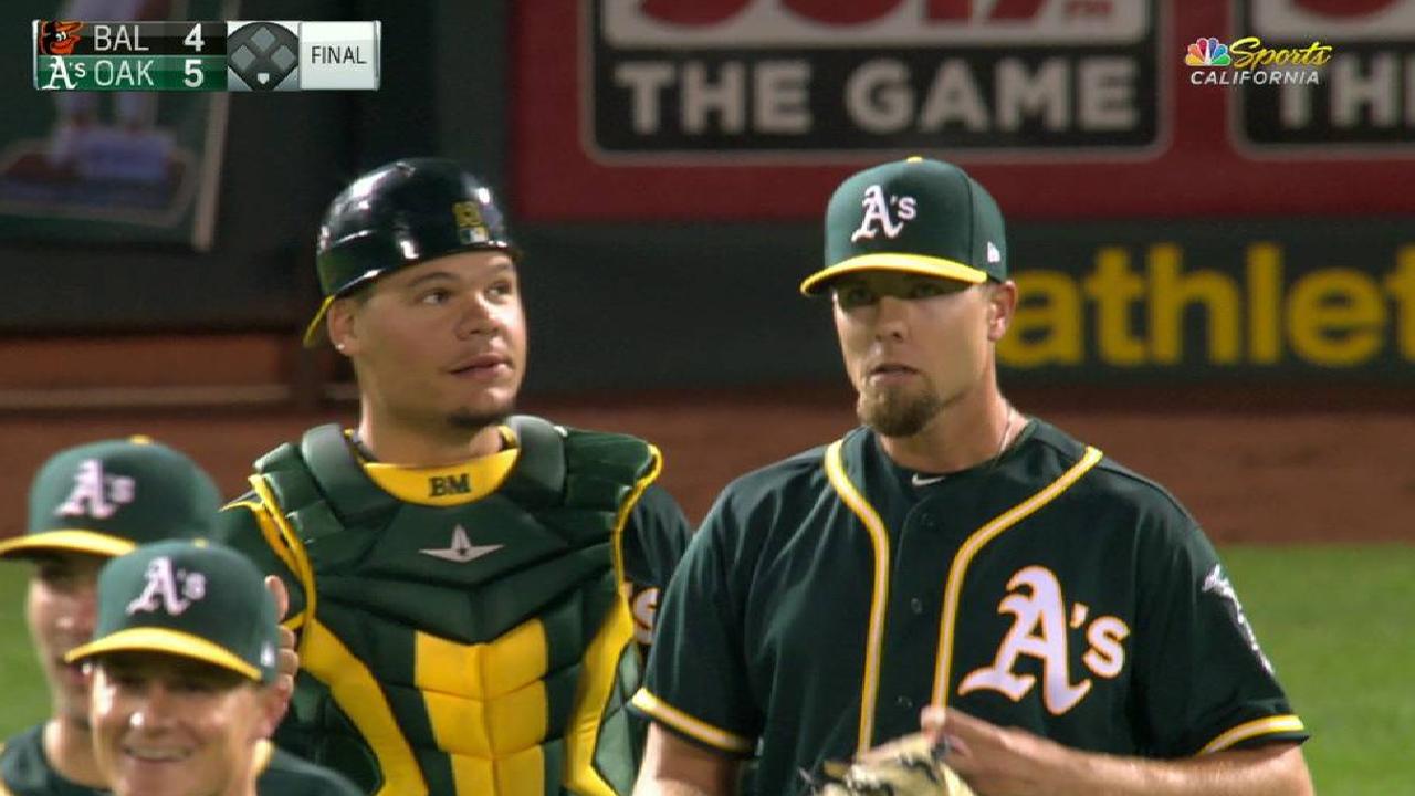 A's pleased with Treinen's contributions in 'pen