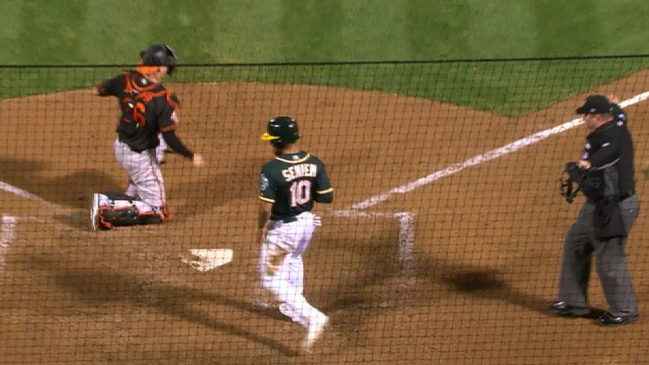 A's edge Orioles with two-run rally in eighth