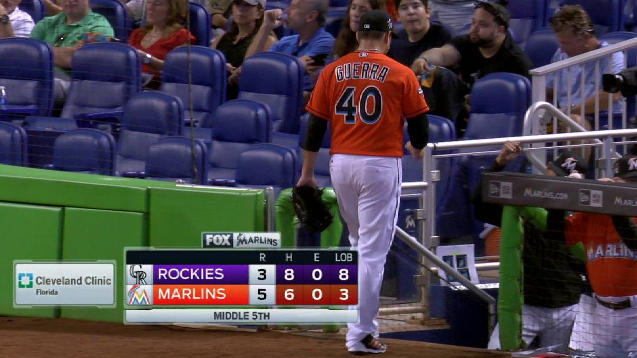 Guerra escapes bases-loaded jam