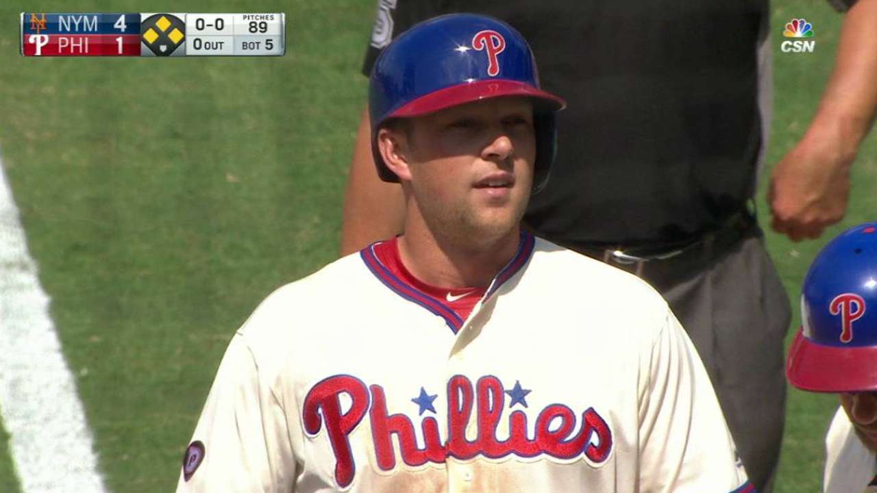 Hoskins tallies first career hit
