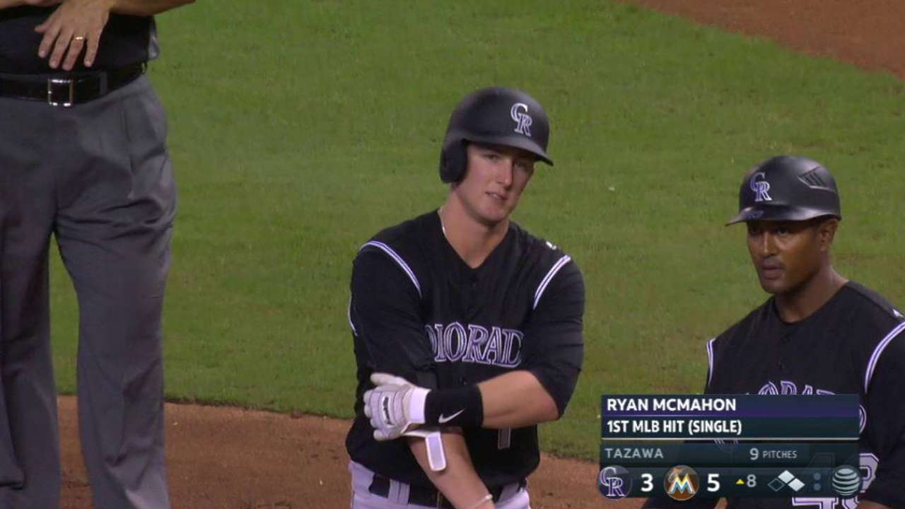 McMahon's first career hit