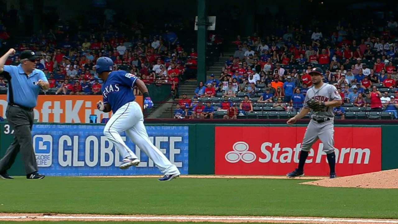 Beltre gives up during pickle