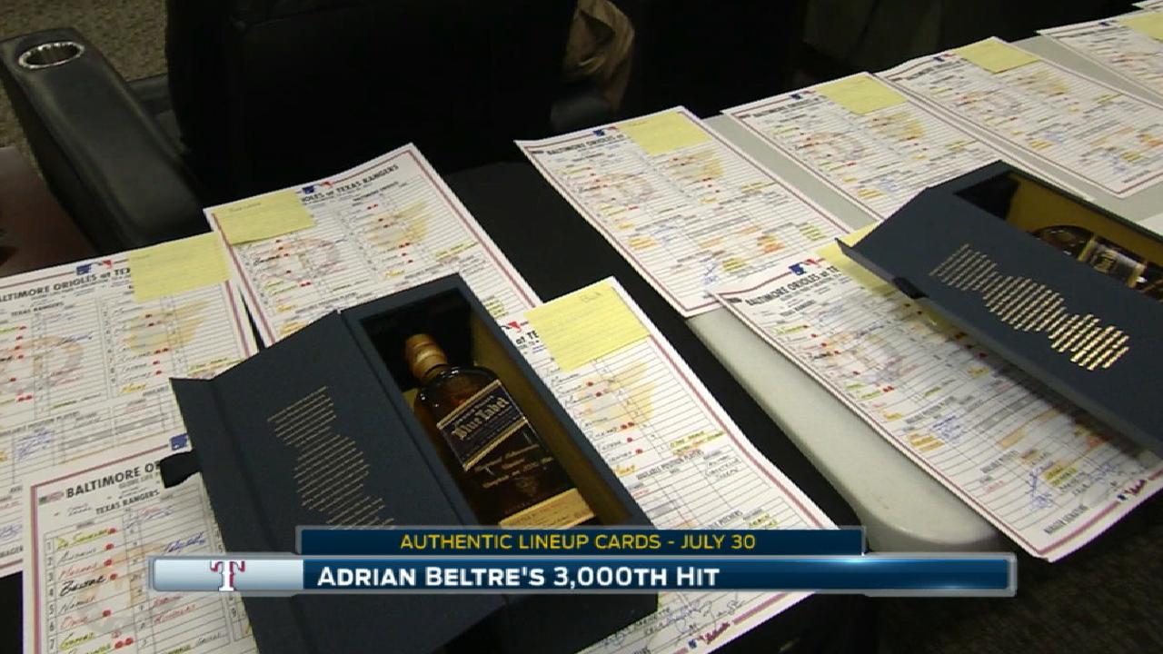 Beltre hands out 3K hit gifts to teammates, staff