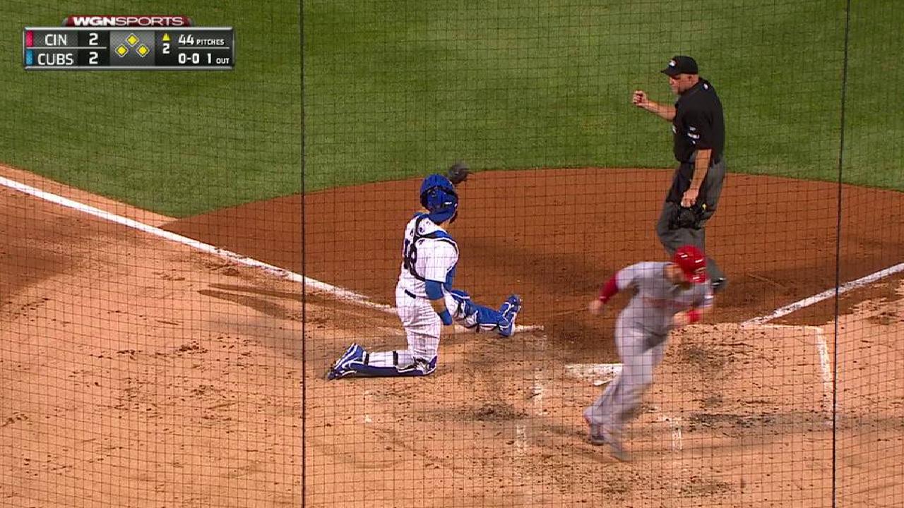 Schwarber's throw nails Barnhart