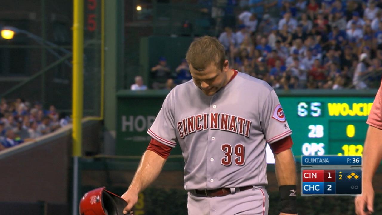 Mesoraco fractures left foot on hit by pitch